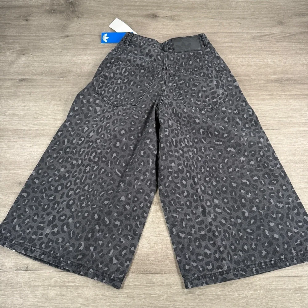 Adidas Denim Bermuda Shorts Pants Womens Rave Y2K Style Baggy Wide NWT KA2675
